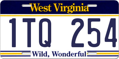 WV license plate 1TQ254