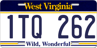 WV license plate 1TQ262