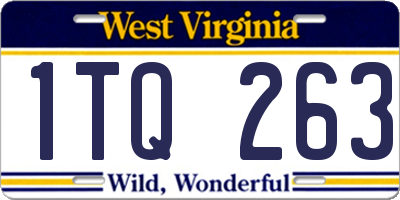 WV license plate 1TQ263