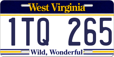 WV license plate 1TQ265