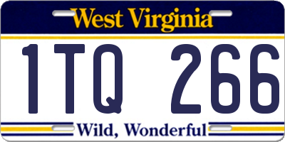 WV license plate 1TQ266