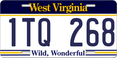 WV license plate 1TQ268
