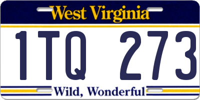 WV license plate 1TQ273