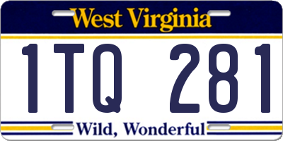 WV license plate 1TQ281
