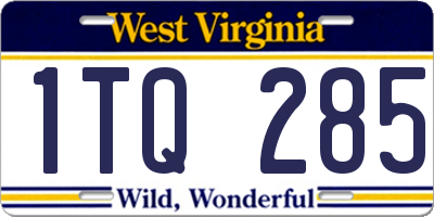 WV license plate 1TQ285