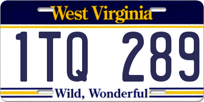 WV license plate 1TQ289