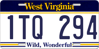 WV license plate 1TQ294