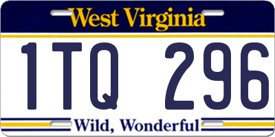 WV license plate 1TQ296