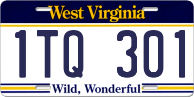 WV license plate 1TQ301