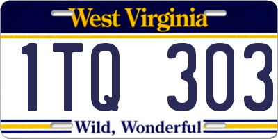 WV license plate 1TQ303