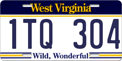 WV license plate 1TQ304