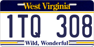 WV license plate 1TQ308