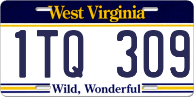 WV license plate 1TQ309