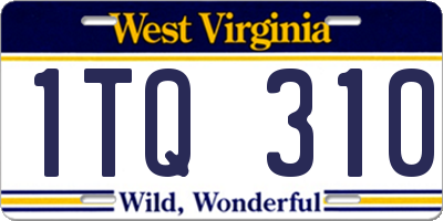 WV license plate 1TQ310