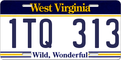 WV license plate 1TQ313
