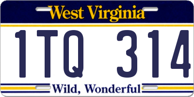 WV license plate 1TQ314