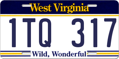 WV license plate 1TQ317