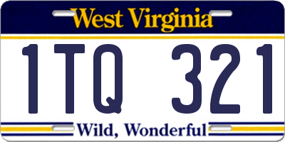 WV license plate 1TQ321
