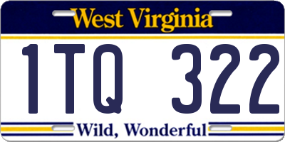 WV license plate 1TQ322
