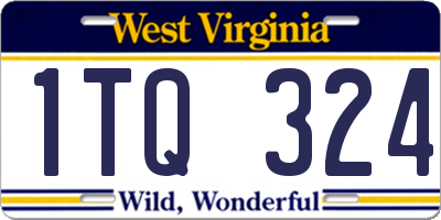 WV license plate 1TQ324