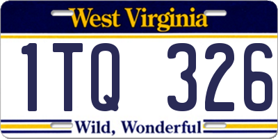 WV license plate 1TQ326