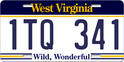 WV license plate 1TQ341