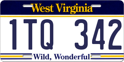 WV license plate 1TQ342
