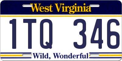 WV license plate 1TQ346