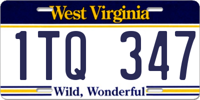 WV license plate 1TQ347
