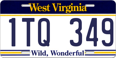 WV license plate 1TQ349