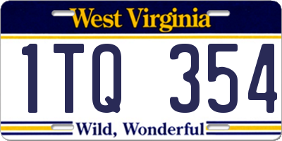 WV license plate 1TQ354