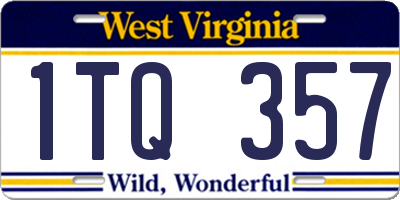 WV license plate 1TQ357