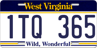 WV license plate 1TQ365