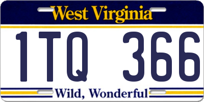 WV license plate 1TQ366