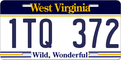 WV license plate 1TQ372
