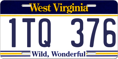 WV license plate 1TQ376