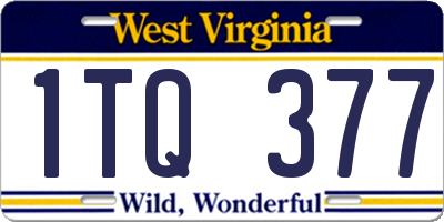 WV license plate 1TQ377