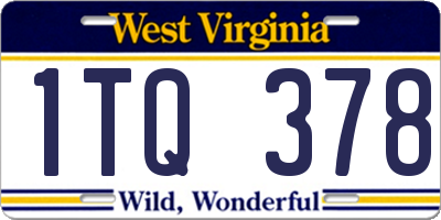 WV license plate 1TQ378