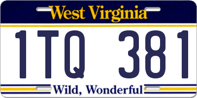 WV license plate 1TQ381