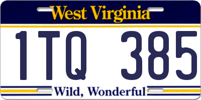 WV license plate 1TQ385