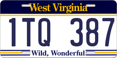 WV license plate 1TQ387