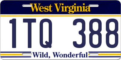 WV license plate 1TQ388