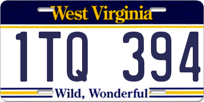 WV license plate 1TQ394