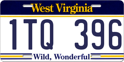 WV license plate 1TQ396