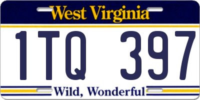 WV license plate 1TQ397