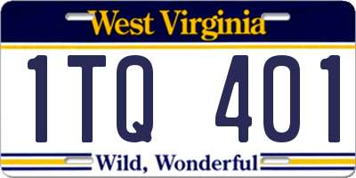 WV license plate 1TQ401