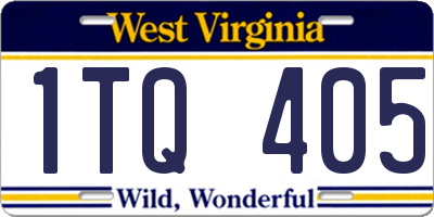 WV license plate 1TQ405