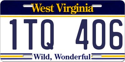 WV license plate 1TQ406