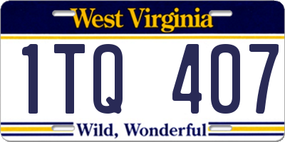 WV license plate 1TQ407