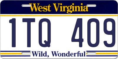 WV license plate 1TQ409